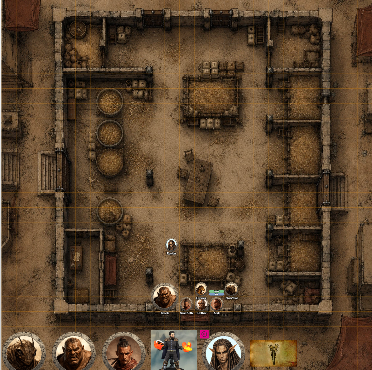 Mapa do silo antes da luta