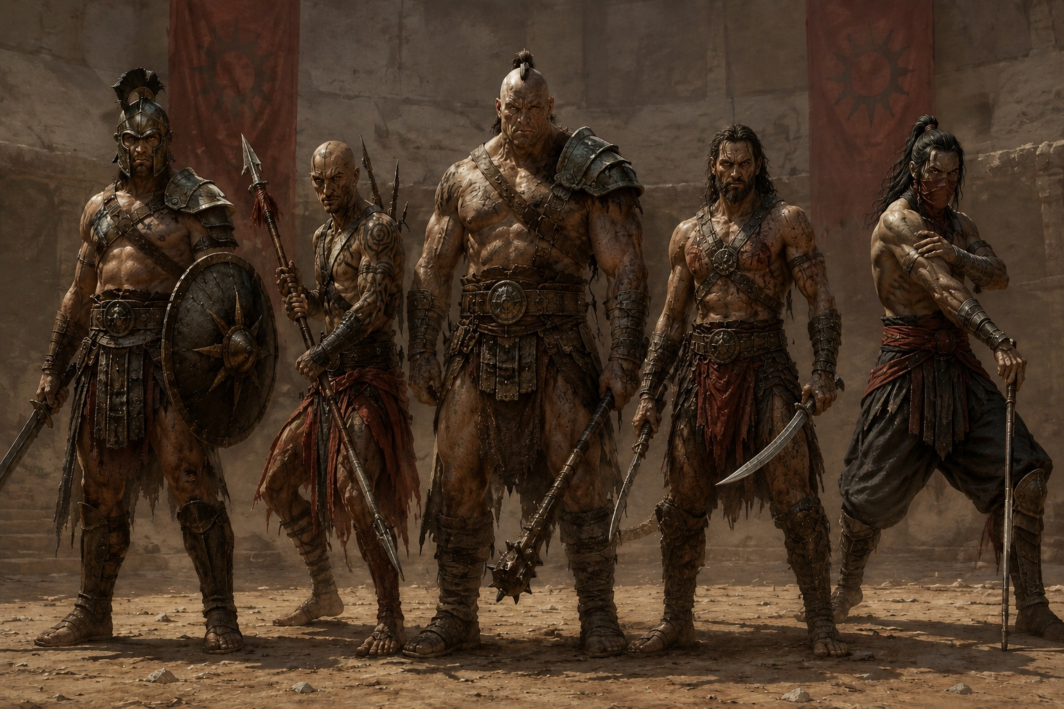 Grupo adversário de gladiadores